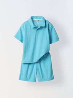 Spunkies - Cool Blue Polo T-Shirt and Shorts (Set of 2)