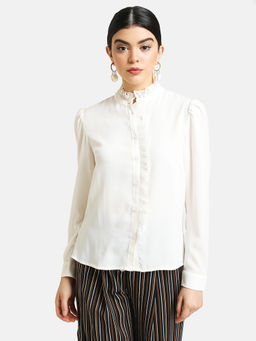 Kazo - White Solid Shirt