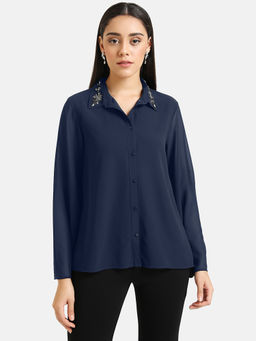 Kazo - Navy Solid Shirt