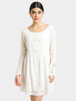 Kazo - White Embroidered Dress