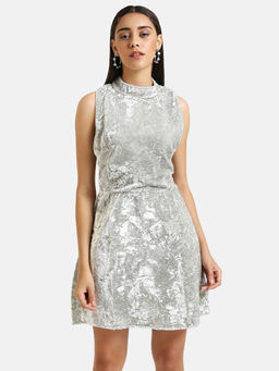 Kazo - Grey Solid Dress