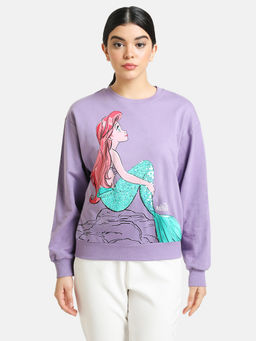 Kazo - Purple Printed Casual Sweatshirt