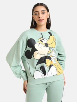 Kazo - Green Printed Casual Sweatshirt