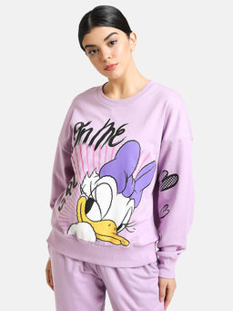 Kazo - Purple Printed Sweatshirt