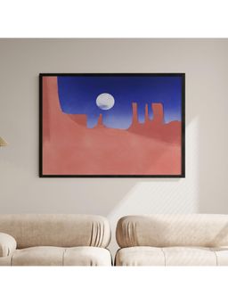 ARTCREST - Red Rock Moonlight Large Painting Black Box Framed Canvas Wall Art