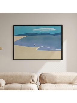 ARTCREST - Seagull Watching Distant Cloud Large Painting Black Box Framed Canvas Wall Art