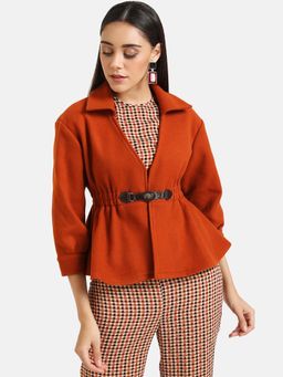 Kazo - Rust Solid Casual Jacket