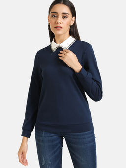 Kazo - Navy Blue Patterned Sweater