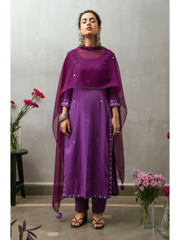 Gulaal - Chitra High Slit Kurta with Pant and Dupatta (Set of 3)