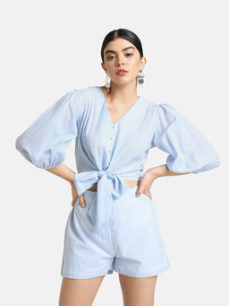 Kazo - Blue Stripes Co-ord Set (Set of 2)