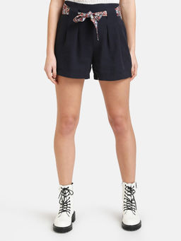 Kazo - Navy Blue Solid Shorts