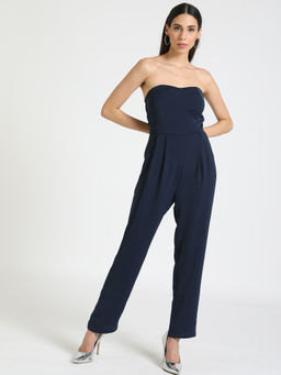 Kazo - Dress Blue Off-Shoulder Jumpsuit