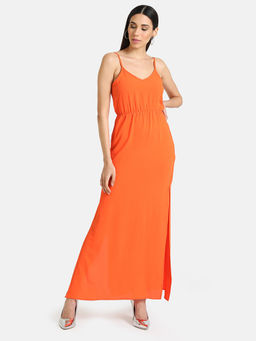 Kazo - Orange Solid Dress