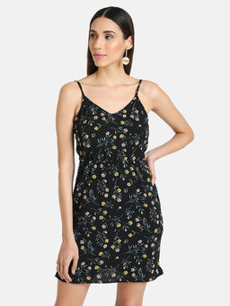 Kazo - Black Floral Dress