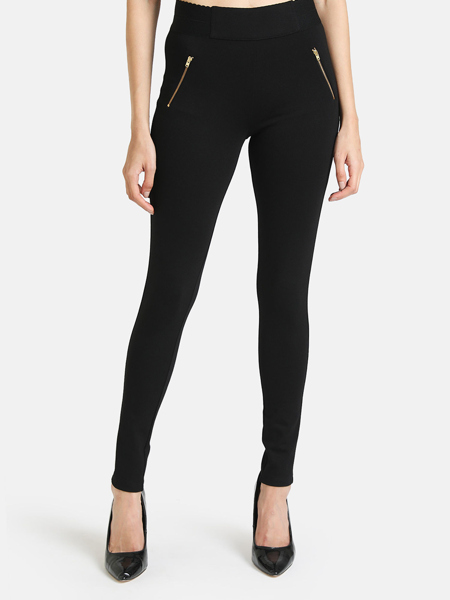 Buy Kazo Black Solid Jegging Online 