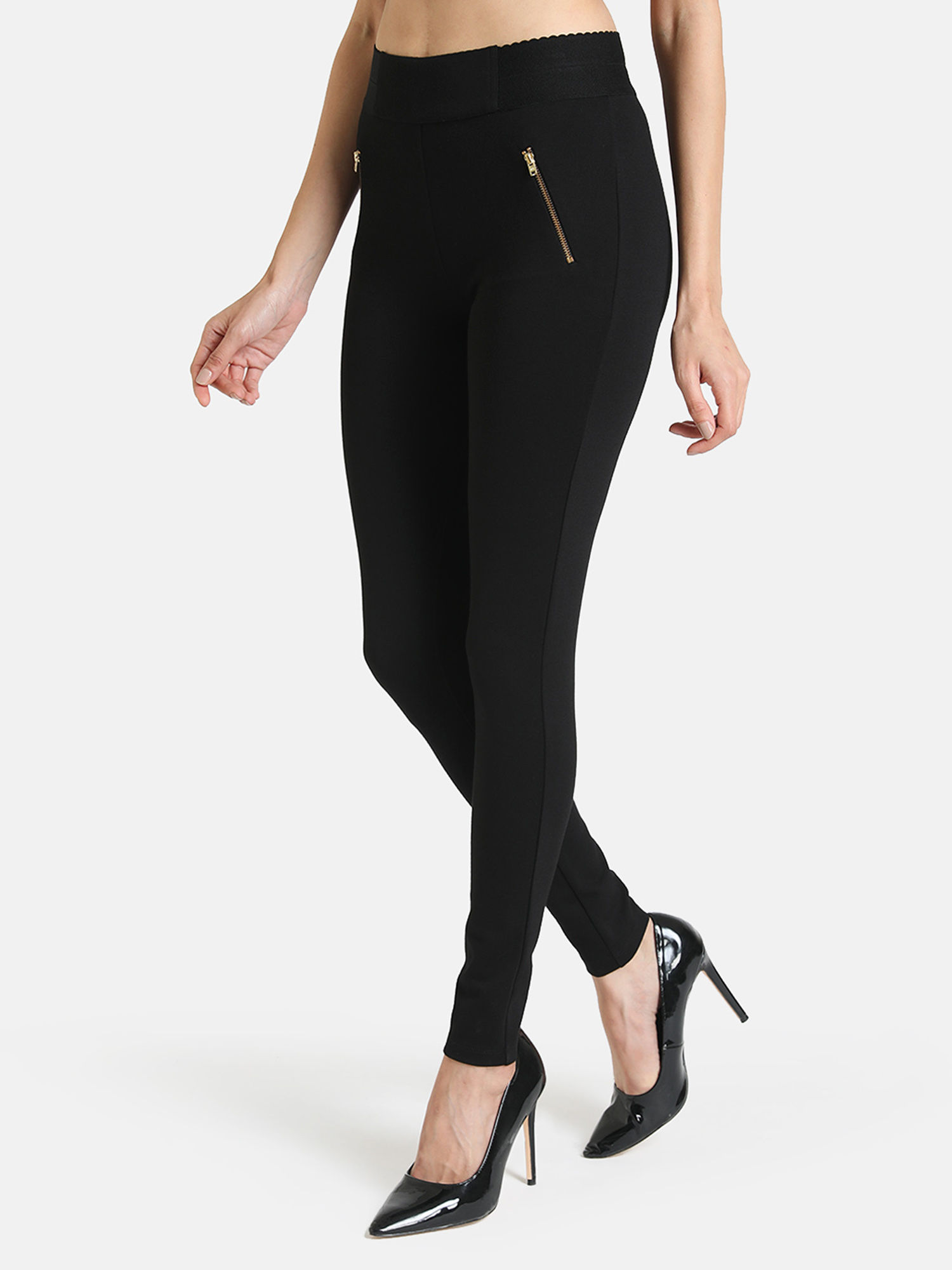 Buy Kazo Black Solid Jegging Online 