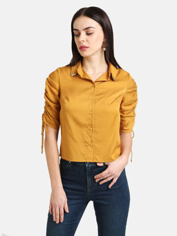 Kazo - Chai Tea Shirt With Drawstring Detailed Sleeve