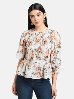 Kazo - Blue Printed Top