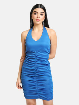 Kazo - Blue Solid Dress