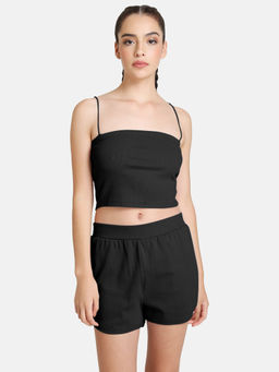 Kazo - Black Basic Crop Top