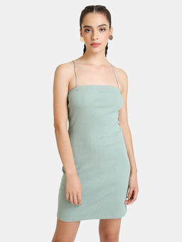 Kazo - Granite Green Basic Spaghetti Dress