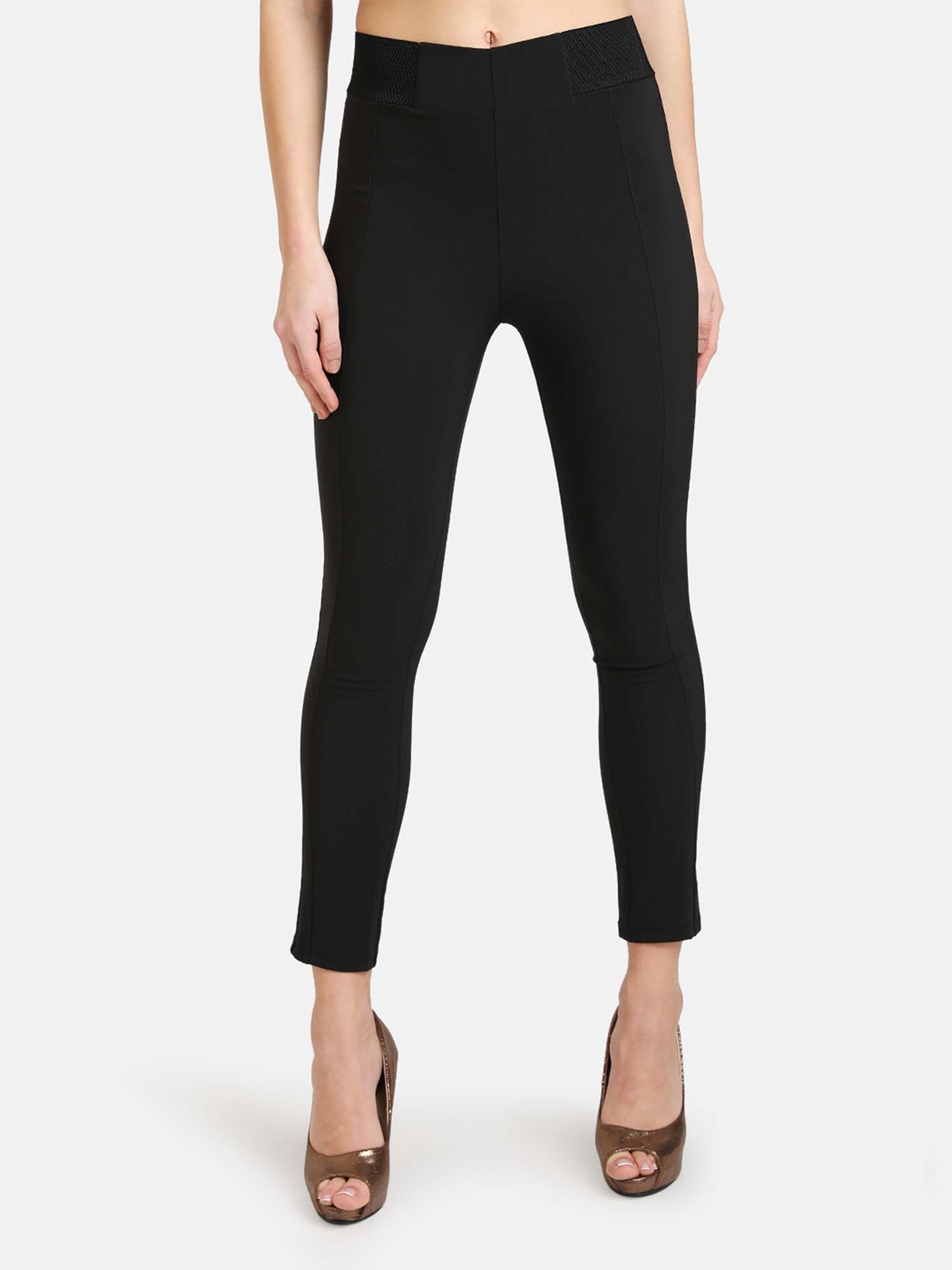 Buy KAZO Black Jegging With Elasticated 