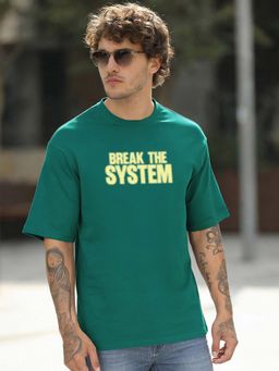 Bewakoof - Green Typography Casual Cotton T-Shirt