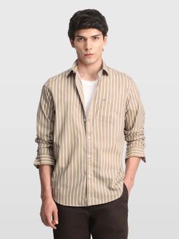 Arrow Sports - Brown Stripes Casual Cotton Shirt