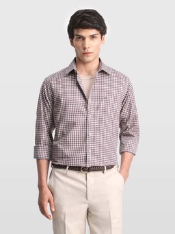 Arrow Sports - Brown Checks Formal Cotton Shirt