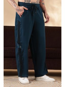 Eszett - Navy Blue Solid/Plain Casual Cotton Trackpant