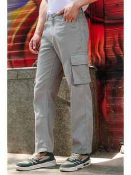 Eszett - Grey Solid/Plain Casual Cotton Cargo