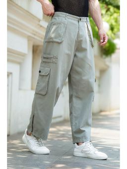 Eszett - Green Solid/Plain Casual Cotton Cargo