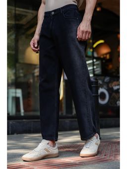 Eszett - Black Solid/Plain Casual Cotton Jeans