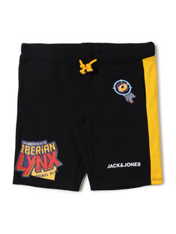 Jack & Jones Junior - BOYS X ANIMAL PLANET Black Mid Rise Graphic Print Sweatshorts