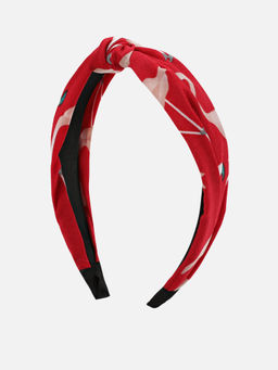 Kazo - Black Printed Knotted Hairband