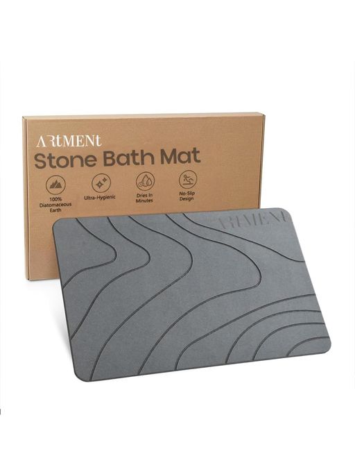 The Artment TerraDry Stone Bath Mat - Non-Slip Super Absorbent Diatomaceous Earth Stone Mat