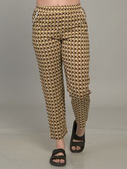 MAYSIXTY - Women Pure Rayon Printed Brown Regular Pyjama