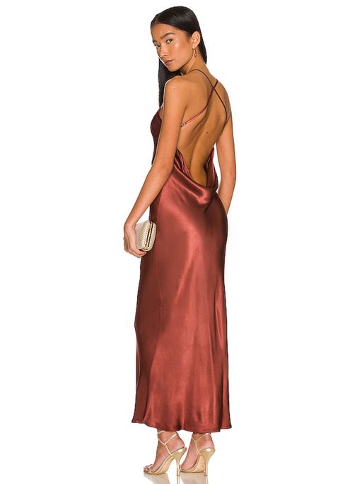 brown purple dress Shona Joy Charlotte High Neck Midi Dress in Khaki – Coco & Lola