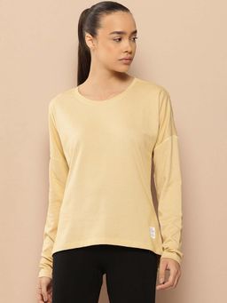 Alcis - Beige Regular Fit Pull On Round Neck T-Shirt