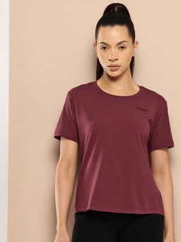 Alcis - Wine Regular Fit Pull On Round Neck T-Shirt
