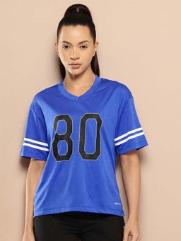 Alcis - Blue Regular Fit Pull On V-Neck T-Shirt