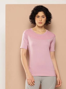 Alcis - Purple Slim Fit Pull On Round Neck T-Shirt