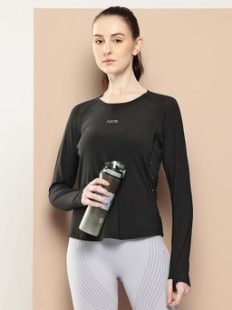 Alcis - Black Slim Fit Pull On Round Neck T-Shirt