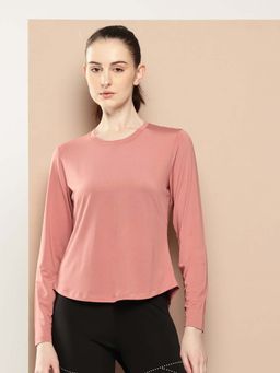 Alcis - Pink Slim Fit Pull On Round Neck T-Shirt