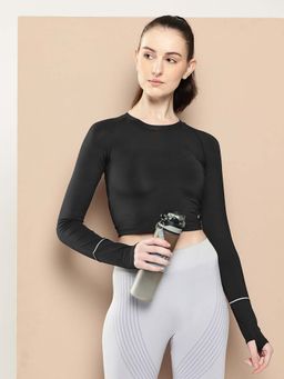 Alcis - Black Slim Fit Pull On Round Neck T-Shirt