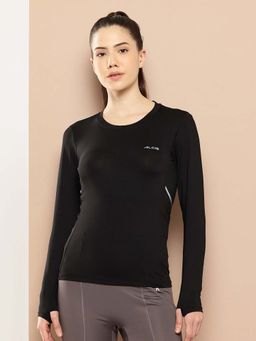 Alcis - Black Slim Fit Pull On Round Neck T-Shirt