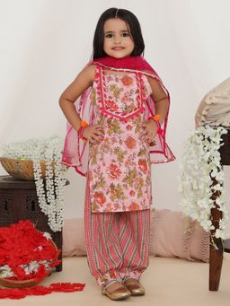 KID1 - Gulabo Kurti with Afghani Pants and Dupatta (Set of 3)