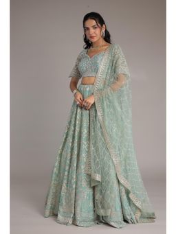 Zari Jaipur - Women Green Lehenga with Choli & Dupatta