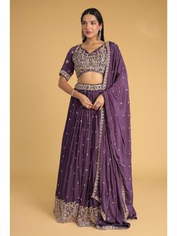 Zari Jaipur - Women Purple Lehenga with Choli & Dupatta