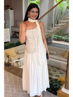 HOUSE OF SAL - Off White Sienna Top with Skirt and Dupatta